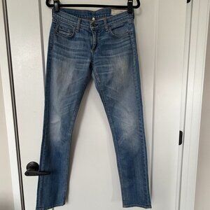 Rag and Bone The Dre Low-Rise Slim Light Wash Jeans Size: 25